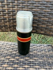 Vintage American Thermos Bottle Co. Black & Red With Cork And Aluminum Lid picture