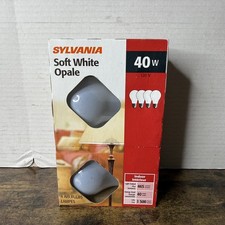 Sylvania 40W Soft White A19 Incandescent Bulbs 4-Pack NOS Made in USA picture