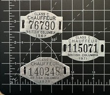 3 ORIGINAL Vintage 1967 1970 1971 British Columbia Driver Licenses Chauffeur picture