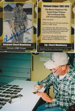 Chuck Mawhinney Vietnam Sniper USMC 103 kills, 216 unconfirmed kills SIGNED CARD picture