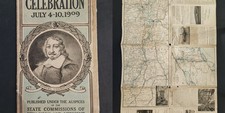 1909 antique CHAMPLAIN TERCENTENARY CELEBRATION souvenir MAP INFORMATION PHOTOS picture