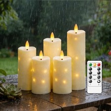 Nimiko Waterproof Outdoor,with Timer & Remote - 5 Pack Flameless LED Candles picture
