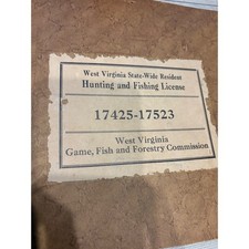 Vintage West Virginia Hunting and Fishing License Game Fish Forestry Commission picture