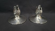 Pair of Vintage Durham Sterling Silver Art Nouveau Style Candle Holders, 221 g picture