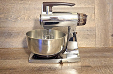 Vintage Sunbeam Mixmaster 12 Speed Mixer Chrome w/Large/Small Bowls Attachments picture
