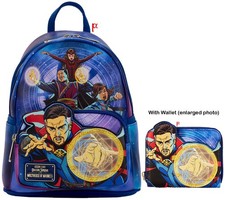 Loungefly Marvel Doctor Strange Multiverse of Madness Glow Backpack & Wallet LE picture