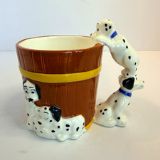 VTG Disney 101 Dalmatian 3D Figural Ceramic Mug. Puppy Handle. 90s Disneyana picture