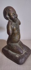 Antq Cast Iron Doorstop c.1931 Yawning Child Mutual Metal Manufacturing Co NYC picture