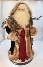 Neiman Marcus 1995 Vintage 26” Santa Draped In Velvet &  Mink Fur Trim picture