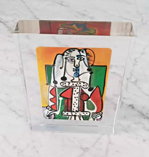 NEW Pablo Picasso 2 PICTURES In Clear Acrylic Paperweight 4.5