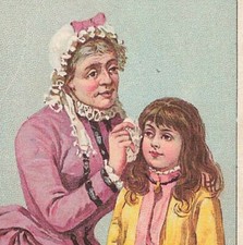 1880s-90s Eye Water Old Woman Girl Dr Thompsons Quack Troy NY Card P296 picture