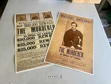 Lincoln Assassination 1865, Reward Poster Reprint, John Wilkes Booth, Nice picture