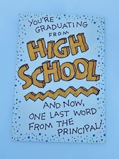 Vintage Shoebox Hallmark Graduation Card High School Principal Hallelujah Funny picture