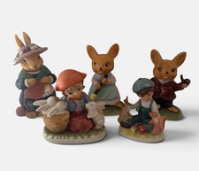 Lot of 5 Vintage Bunny Rabbit Figurines Easter Collectibles Bunnys picture