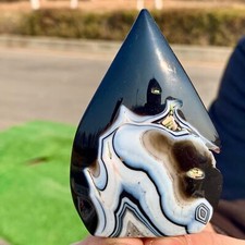 125G Natural black striped agate crystal Drop shaped quartz healing picture