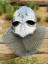 Viking Chain-mail Helmet | Vandal Medusa steel Helmet | Hand forged Antique Look picture