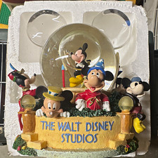 The Disney Store Mickey Mouse Musical Snowglobe The Walt Disney Studios w/ Box picture