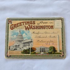 Vintage 1920's Foldout Photo Postcard Booklet Washington DC picture