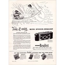 1952 Stereo Realist Cameras Original Vintage Print Ad picture