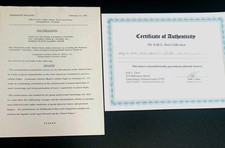 1962 JFK WH Press Release John Glenn Citation First US Orbital Flight w COA picture