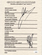 John Rzeznik Robby Tatac autograph signed Goo Goo Dolls 2023 concert setlist JSA picture