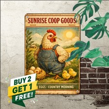 Make Farming Great Again Chicken Coop Rooster Farm Plaque Metal Tin Sign 8x12 picture