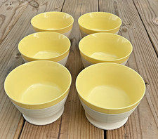 Vintage RAFFIAWARE Footed Dishes Bowls Set of 6 Lemon Yellow Dessert/Fruit picture