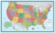 48x78 Huge United States, USA Classic Elite Wall Map Laminated 48x78 LAMINATED picture