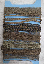 15+Yards Antique Gold Metal Lace & Trim Sewing Lot Vintage Metalic 7 Styles picture