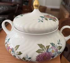Vintage Bavaria Tirschenreuth Germany Floral/Gold Design Bowl W/ Lid picture