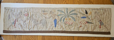 Antique Egyptian Textile Wall Panel 1930s Applique Farming & Animals Nile Scene  picture