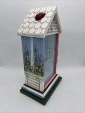 Wee Forest Folk 3 Shelf Display Case Ladybug Painted Wood Mirror Glass OOAK picture
