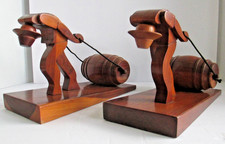 PAIR Vintage Jorge Cantos Book Ends Vincenta Toro Era MCM Walnut       C50 picture