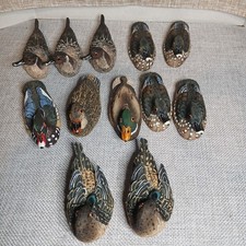 Miniature Resin Mallard Ducks Lot of 12 Hand Painted Figurines Vintage Decor 3