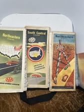 Vintage 1950s AAA Road Maps Lot of 3 1950 1953 1955 Northeastern South Central picture