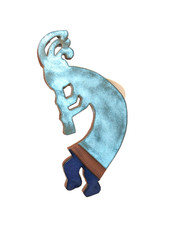 Kokopelli Enameled Southwestern Pottery 11.25