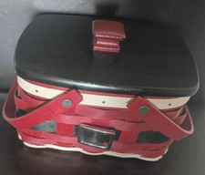 Longaberger RARE Woven Memories Santa Belly Basket set w/lid MINT  picture