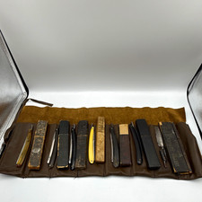 Antique Straight Razor Collection Lot of 7 with Original Boxes & Leather Roll picture