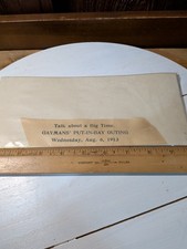 Put In Bay Ohio Silk Cloth Ribbon Gaymans' Outing August 6 1913 Rare Lake Erie picture