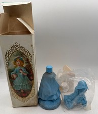 Vintage Avon Little Girl Blue Brocade Cologne 3 fl oz Full Original Box Figurine picture