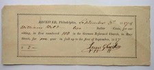 1827 antique SIGNED LEWIS GHRISKEY philadelphia pa GERMAN REFORMED CHURCH PEW picture