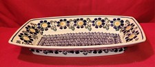 VTG BOLESLAWIEC POLAND SERVING PLATTER HANDMADE HANDPAINTED SIGNED BY ARTIST NEW picture