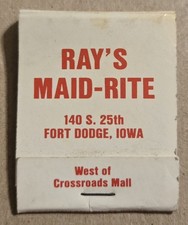 Ray's Maid-Rite Fort Dodge Iowa IA  Vtg Unused Matchbook RG picture