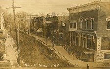 RPPC NY Granville Main St Stores Buggy Washington County Postcard Butcher Shop picture