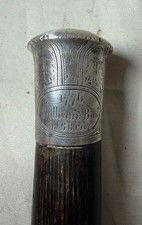 Rare antique 1776 Battle of Sullivan's Island boat JBB silver walking stick cane picture
