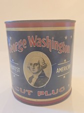 Vintage George Washington Cut Plug Tobacco Tin Fair Condition picture