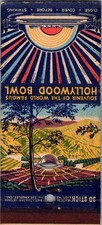 Hollywood Bowl Souvenir of The World Vintage Matchbook Cover 5MM28-6 picture