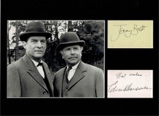 JEREMY BRETT AND EDWARD HARDWICKE SHERLOCK HOLMES SIGNED AUTOGRAPH DISPLAY picture