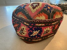 Vintage Uzbek Tajik Silk Embroidered Skullcap Iroqi  Handmade Hat Cap picture
