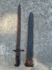 Vintage Original WW1 WW2 US Bayonet Scabbard Military Display Collectible Knife picture